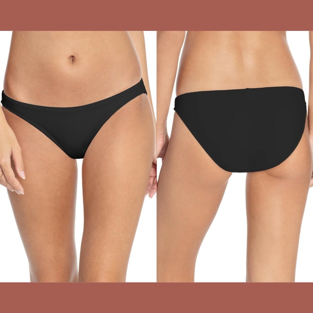 NEW $78 Robin Piccone Ava Bikini Bottoms in Black [SZ Large ]‎